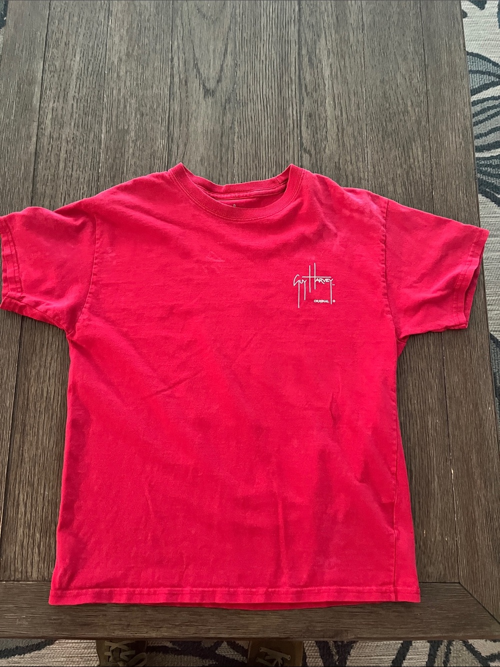 Bright Red Kids Short Sleeve Tee with Chest Logo